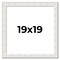 Square Sculpted White Picture Frame - UV Acrylic, Foam Board Backing, Hanging Hardware
